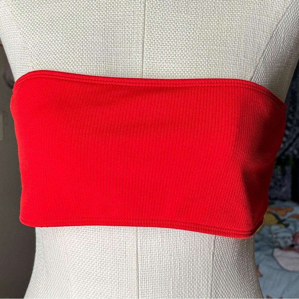 ribbed bandeau bikini